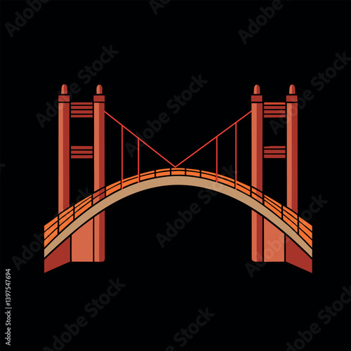 Bridge vector art illustration on a background