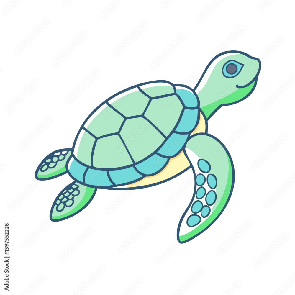 Fototapeta premium sea turtle icon, sea turtle vector illustration-simple illustration of sea turtle, perfect for sea turtle logos and icons
