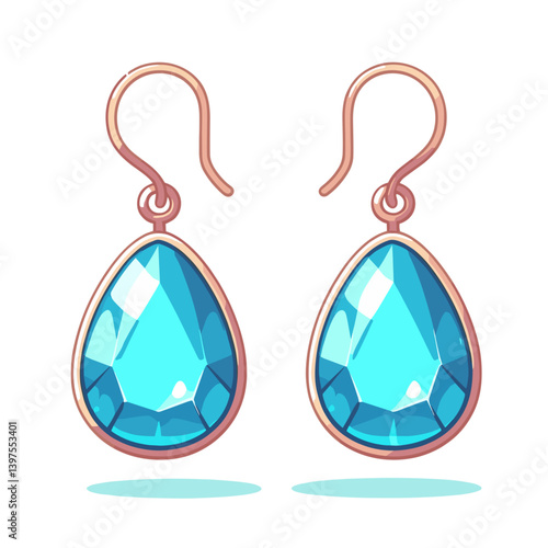 Blue teardrop crystal earrings with copper hooks. Perfect for jewelry store catalogs, fashion accessory collections, gemstone product marketing, or elegant gift ideas.