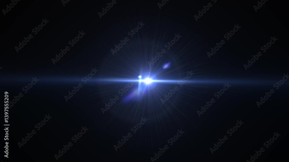 Loop of rays glow blue optical flare, shine light from the top left animation,blue light Loop of rays glow blue optical flare, shine light from the top left animation,blue light