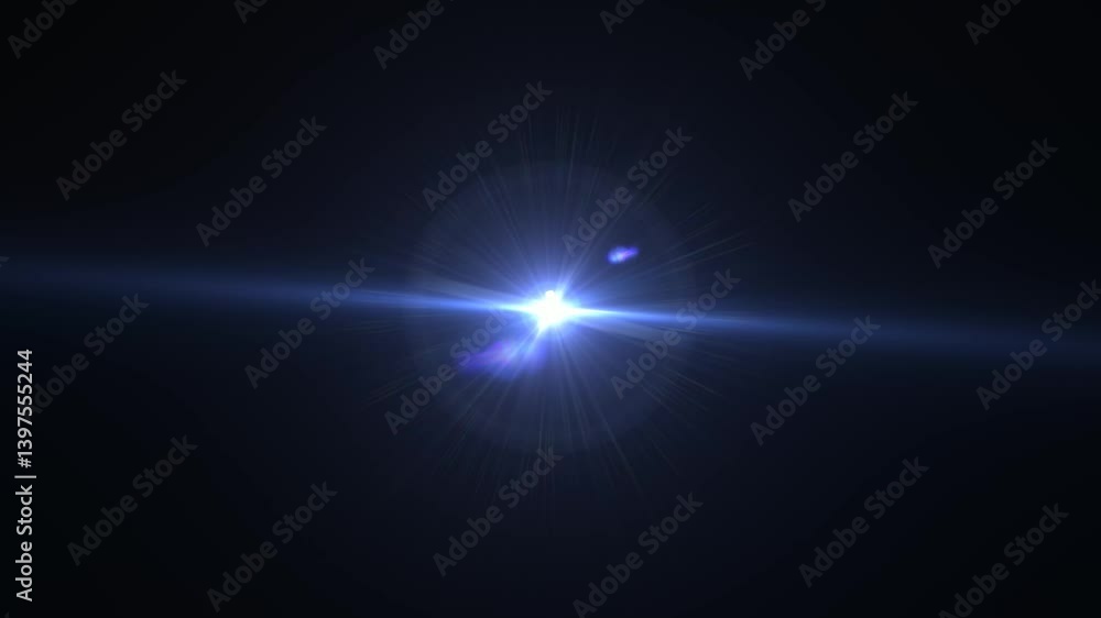 Loop of rays glow blue optical flare, shine light from the top left animation,blue light Loop of rays glow blue optical flare, shine light from the top left animation,blue light