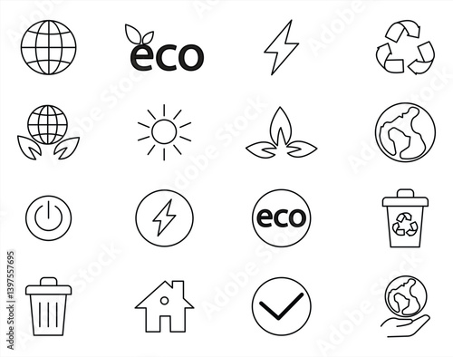 ecology icon set. Vector illustration