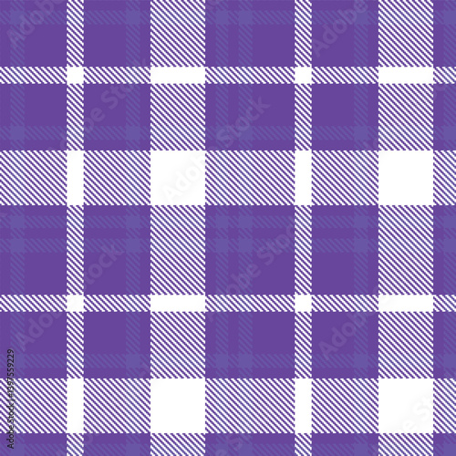 Light iris and Vibrant bluey purple Seamless Tartan Textile Design