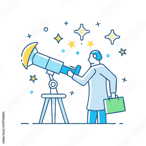 astronomer icon, astronomer vector illustration-simple illustration of astronomer, perfect for astronomer logos and icons