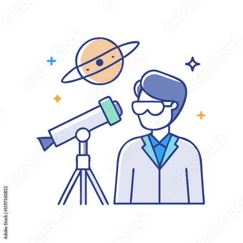 astronomer icon, astronomer vector illustration-simple illustration of astronomer, perfect for astronomer logos and icons