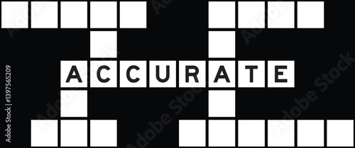 Alphabet letter in word accurate on crossword puzzle background