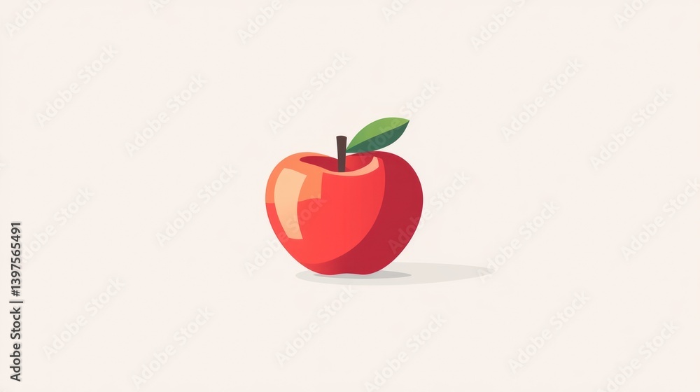 Single Red Apple Graphic Illustration Single Red Apple Graphic Illustration
