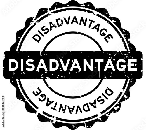 Grunge black disadvantage word round rubber seal stamp on white background