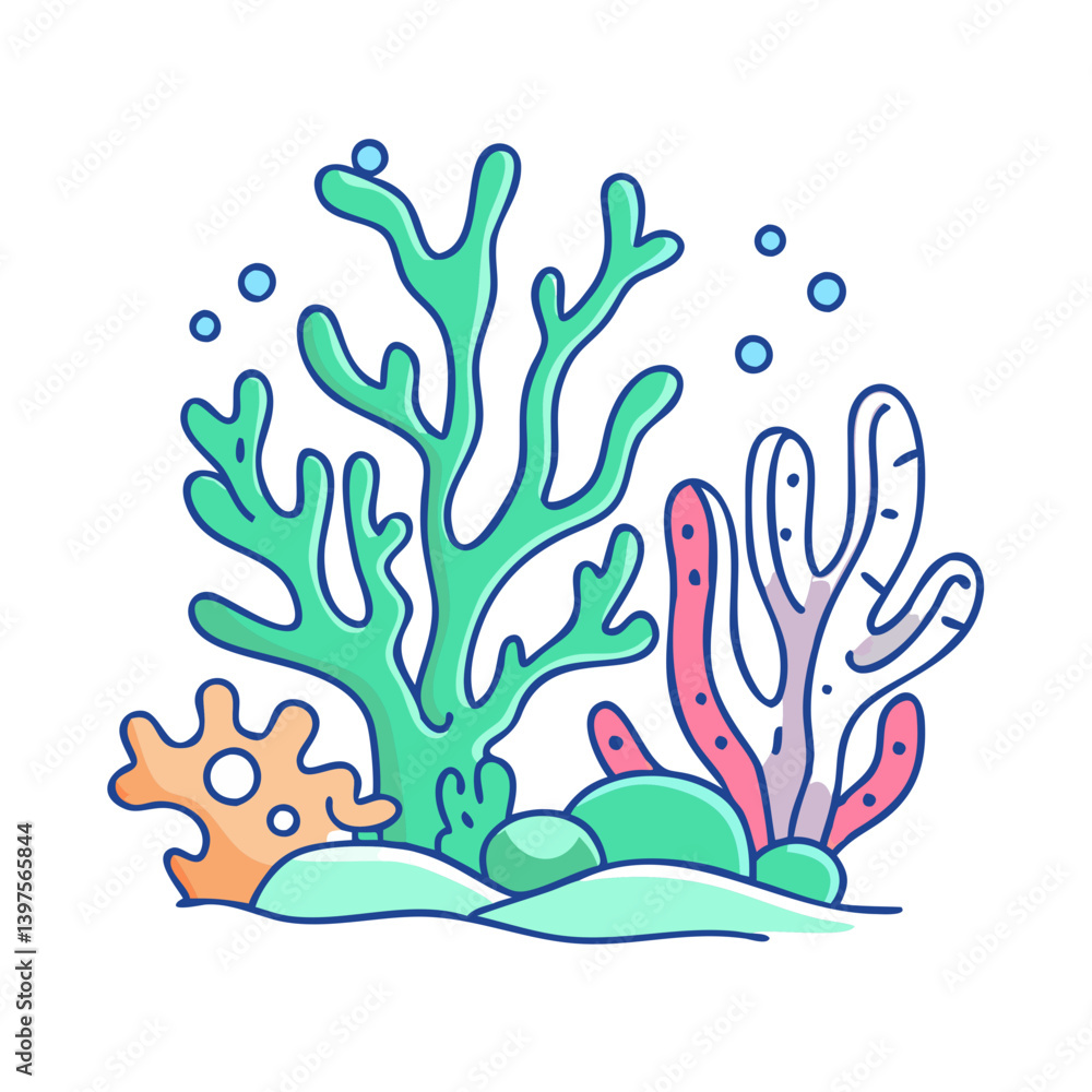 Obraz premium coral reef icon, coral reef vector illustration-simple illustration of coral reef, perfect for coral reef logos and icons