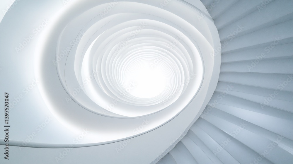 Fototapeta premium Abstract White Spiral Architecture: A Modern Design