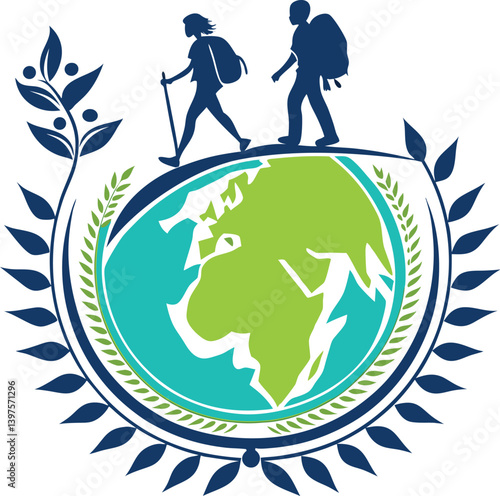 A business tourism design vector earth illustration