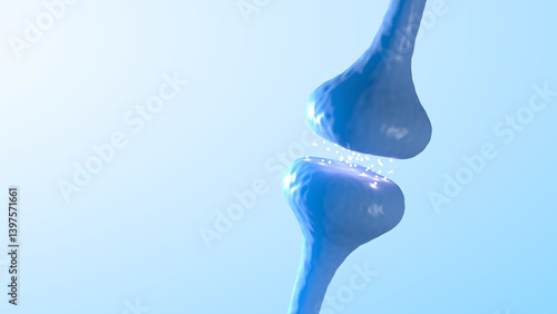 Tableau sur toile Synapse isolated on light blue background. 3d illustration.