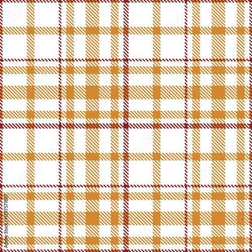 Dusky white Tartan patterns fabric texture. Elegant Cool dull orange Seamless Tartan