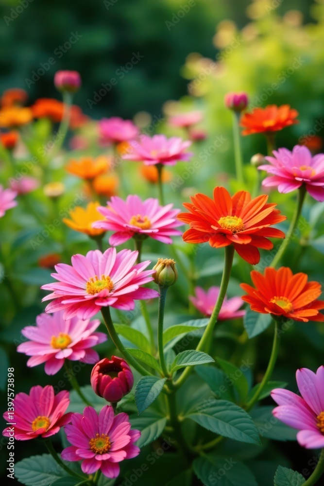 Colorful flowers in a garden, gardening, nature Colorful flowers in a garden, gardening, nature