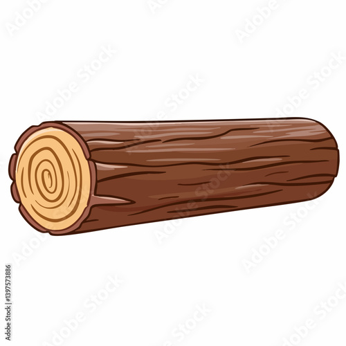 Wooden Log Illustration Graphic Element. Vector Image
