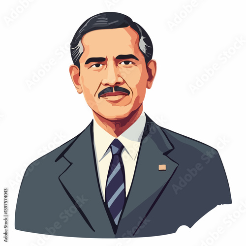 Vector illustration of a man in a suit and tie. Vector Image