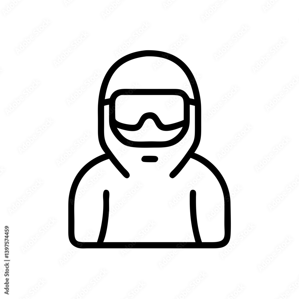 Person in Protective Gear Icon Illustration Person in Protective Gear Icon Illustration