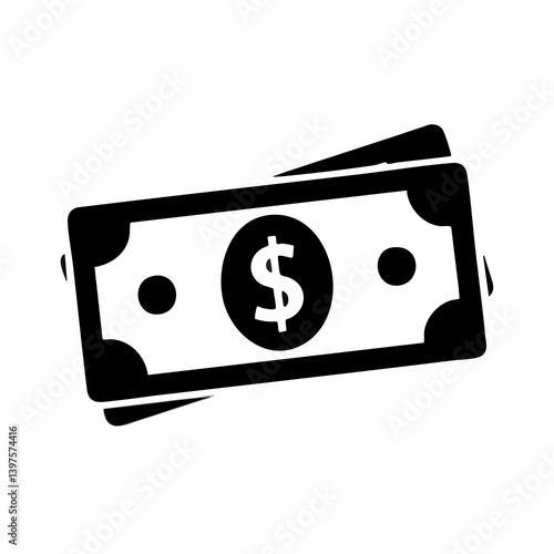 Stack of Money Icon Illustration. Vector Image