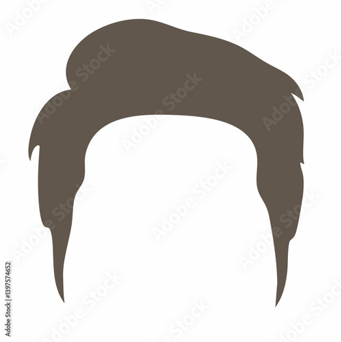 Simple Mens Hairstyle Silhouette Vector Graphic. Vector Image