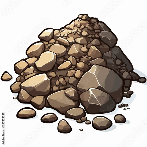 Pile of Rocks and Stones Illustration. Vector Image