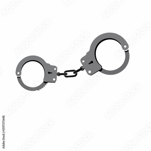 Metal Handcuffs Icon Illustration Graphic Design. Vector Image