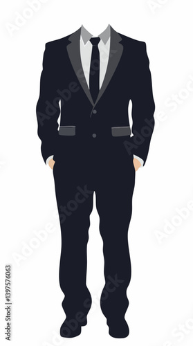 Headless Man in Formal Suit. Vector Image