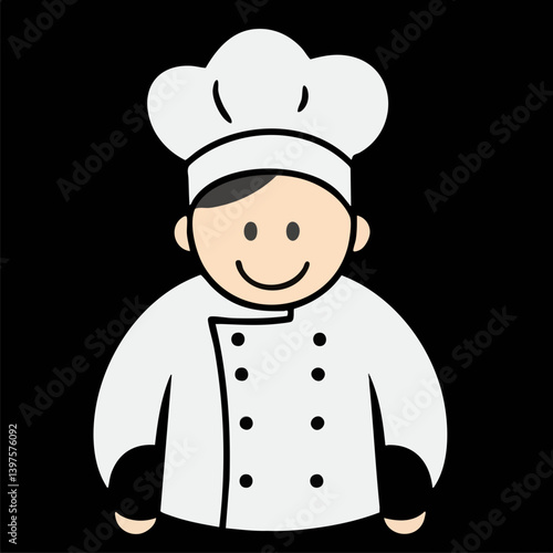 Happy Chef Cartoon Illustration. Vector Image