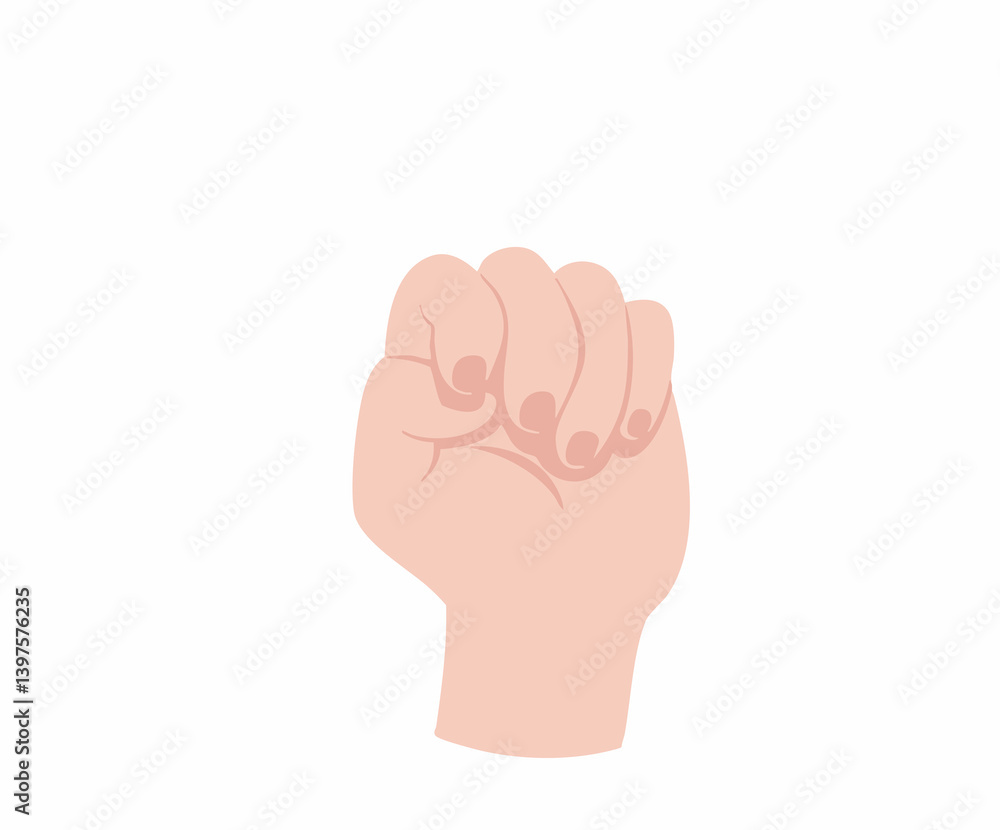 Hand gesture illustration clenched fist isolated vector. Vector Image Hand gesture illustration clenched fist isolated vector. Vector Image