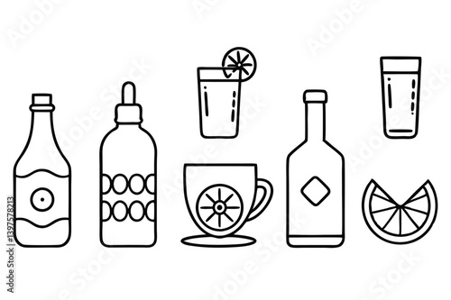 Tonic Water Vector Set