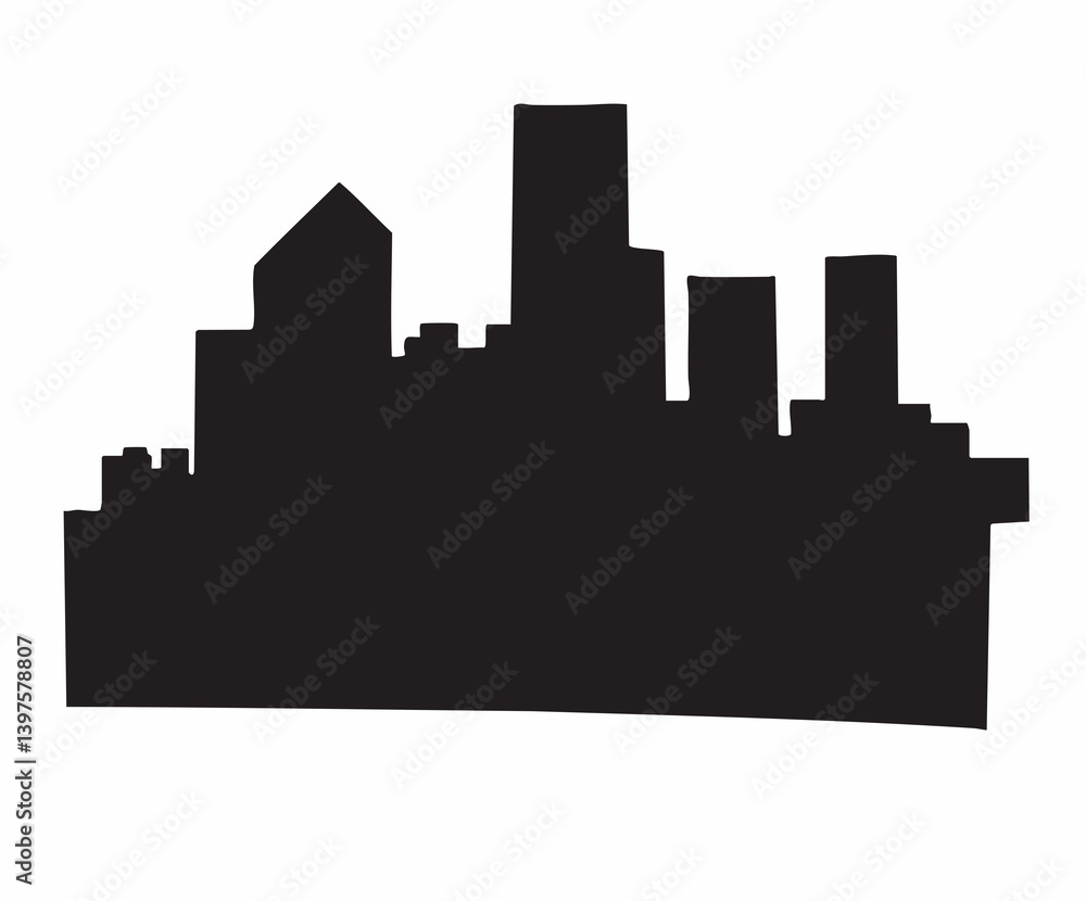 Fototapeta premium Abstract Cityscape Silhouette Vector Illustration. Vector Image