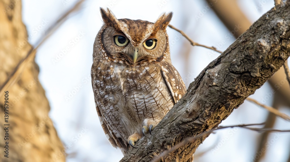 indian scops owl or Otus bakkamoena portrait perched on branch in a natural setting at keoladeo national park or bharatpur bird sanctuary rajasthan india indian scops owl or Otus bakkamoena portrait perched on branch in a natural setting at keoladeo national park or bharatpur bird sanctuary rajasthan india