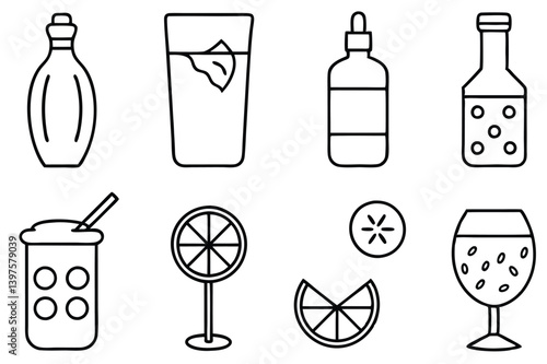 Tonic Water Bottle Vector Art