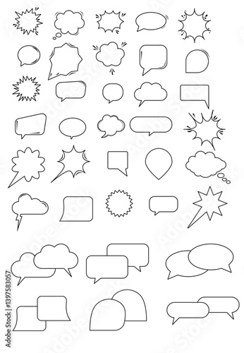 Retro empty comic speech bubbles set ,Vintage design, pop art style - stock vector, Collection of empty speech bubbles ,chat bubble icon
