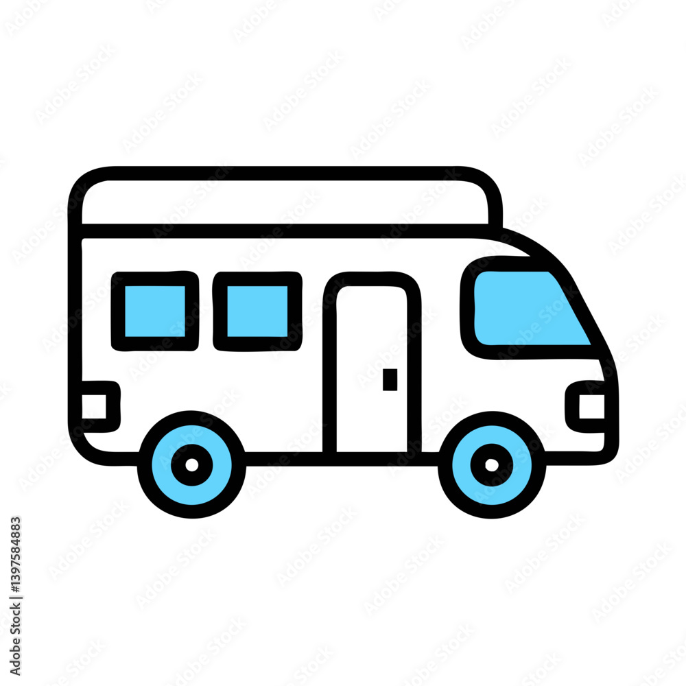 Camper Van Vehicle Icon Design Camper Van Vehicle Icon Design