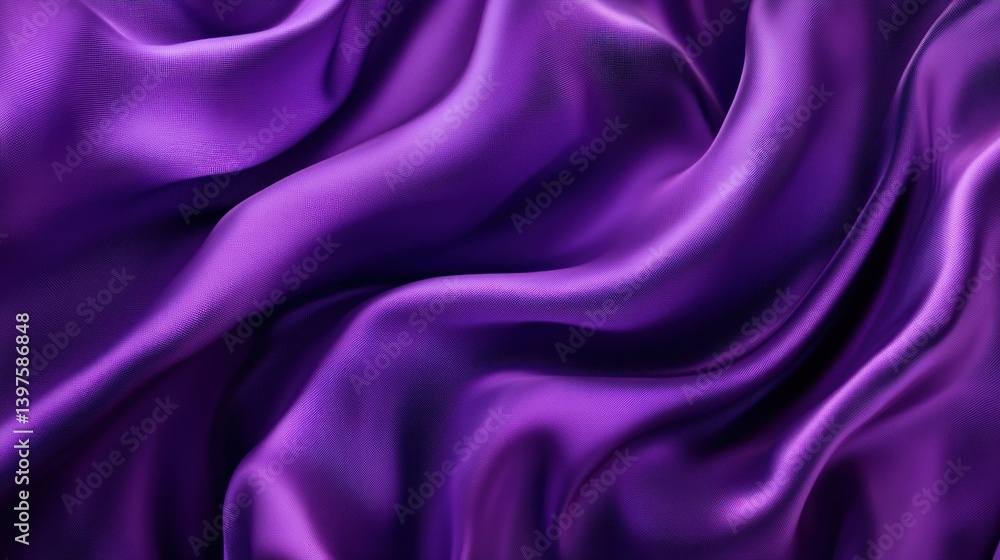 Obraz premium Captivating Purple Silk Fabric with Luxurious Draping and Flowing Waves