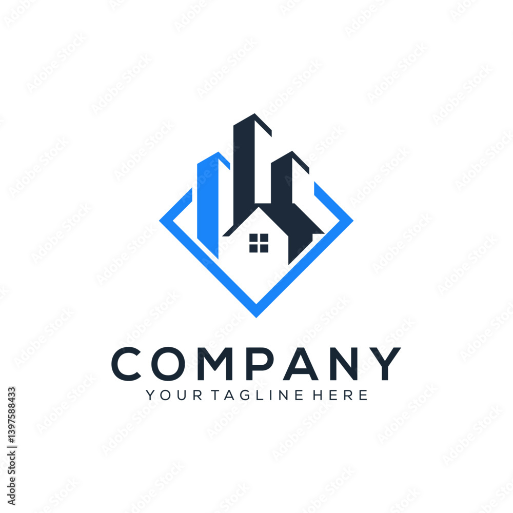 Abstract real estate logo design Abstract real estate logo design