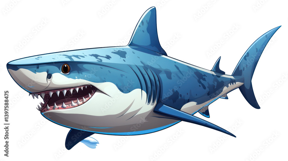 Fototapeta premium PNG Shark animal fish aggression.