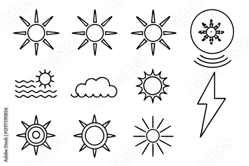 UV Radiation Types Vector Set