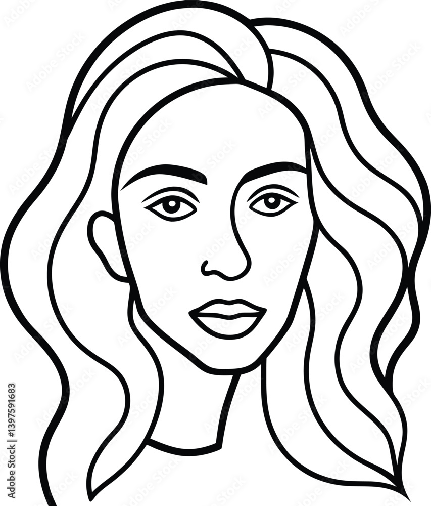 Abstract Female Face Line Drawing Minimalist Profile Vector Art Abstract Female Face Line Drawing Minimalist Profile Vector Art