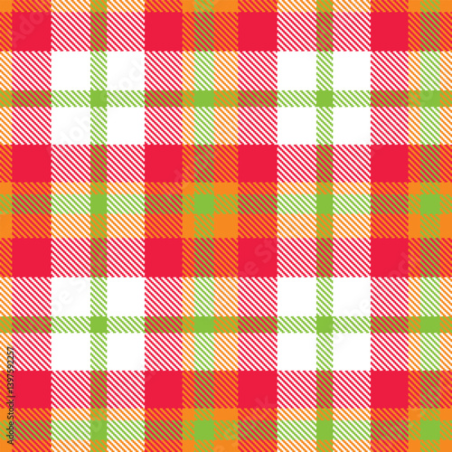 Wallpaper Mural Soft tangerine Seamless Tartan with Autumn neon red accents Textile Design Torontodigital.ca