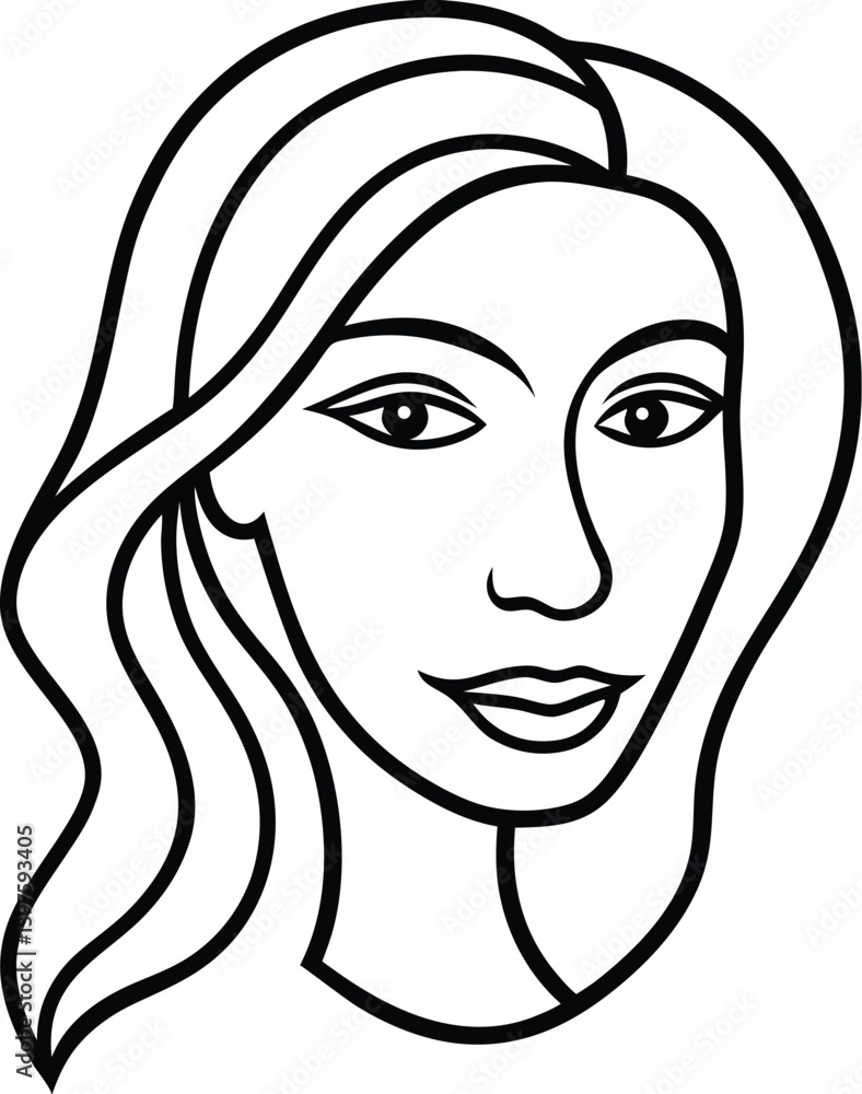 Abstract Female Face Line Drawing Minimalist Profile Vector Art Abstract Female Face Line Drawing Minimalist Profile Vector Art
