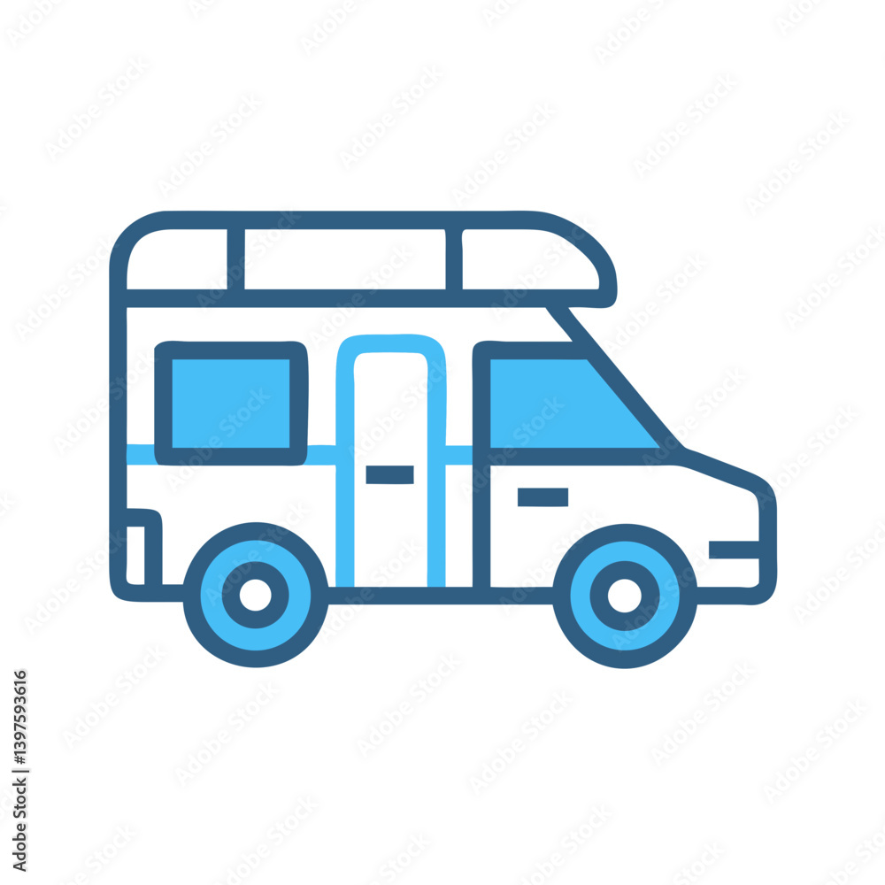 RV Camper Van Icon Design RV Camper Van Icon Design
