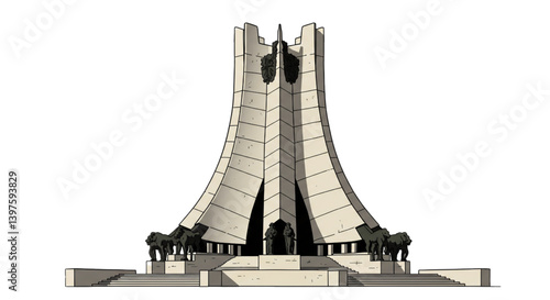 monument of the martyrs vector illustration isolated on white background 