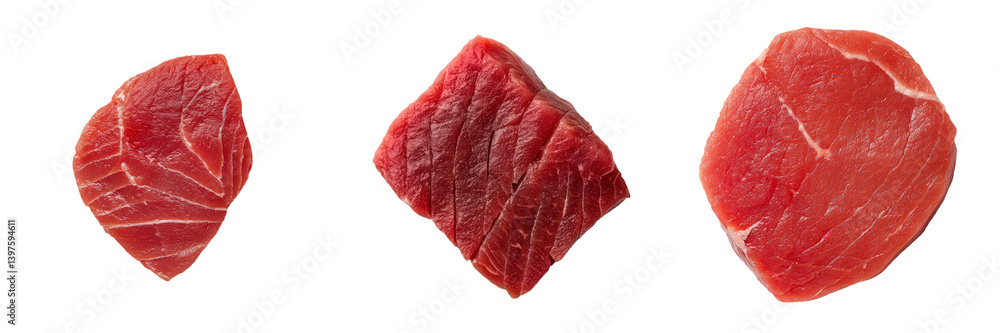Fresh Raw Fish Slices on White Background for Culinary and Food Photography Use Fresh Raw Fish Slices on White Background for Culinary and Food Photography Use