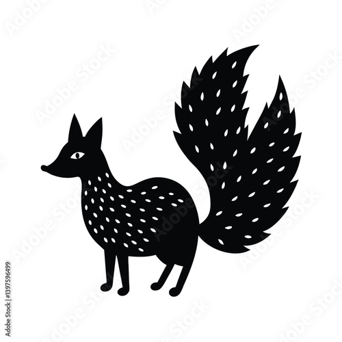 Fox Bushy Tail Fall Vector Art