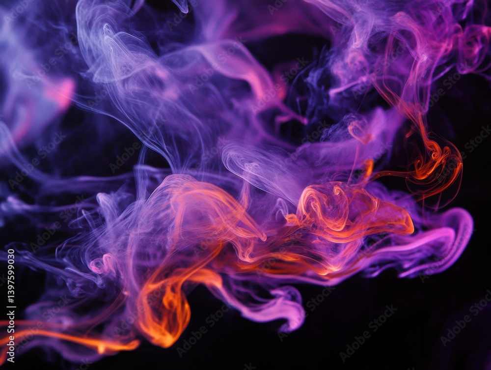 Abstract ink swirls in water with artistic patterns and dark background and rim lighting Abstract ink swirls in water with artistic patterns and dark background and rim lighting