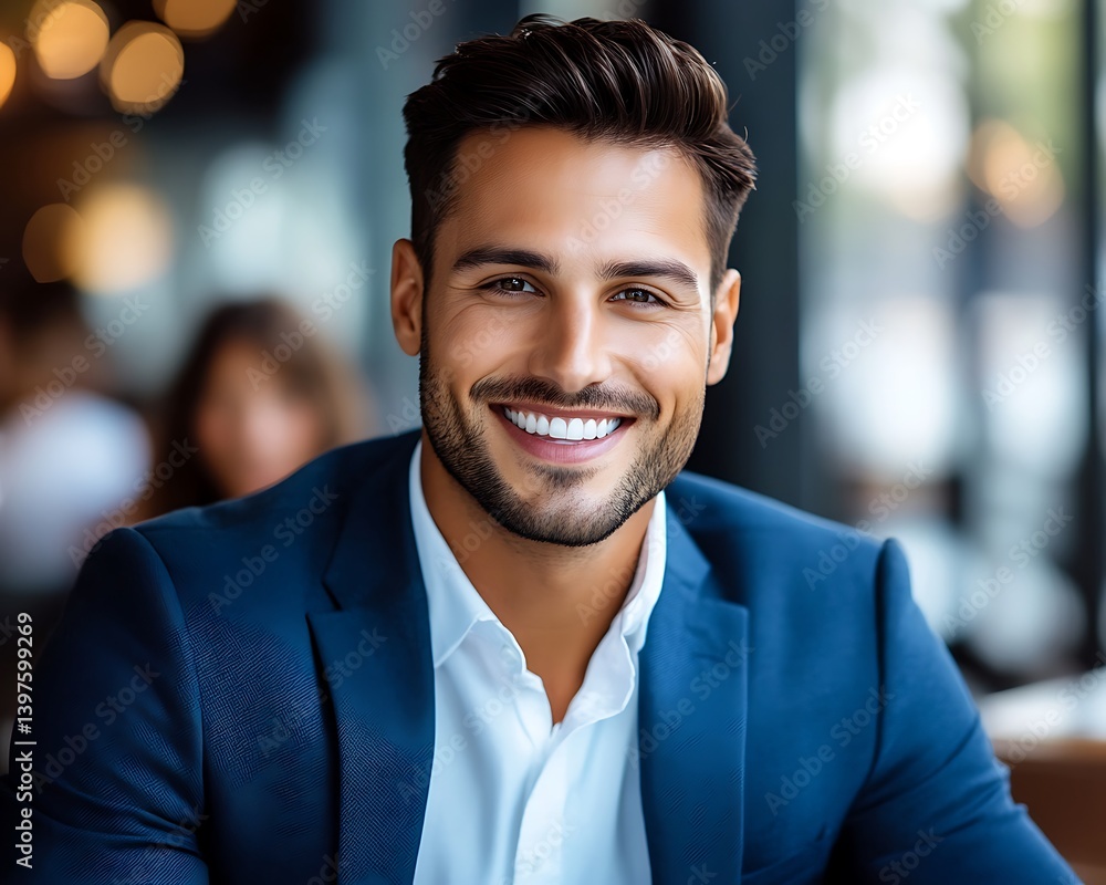 A Smiling Man Wearing Formal Attire In An Interior Setting A Smiling Man Wearing Formal Attire In An Interior Setting