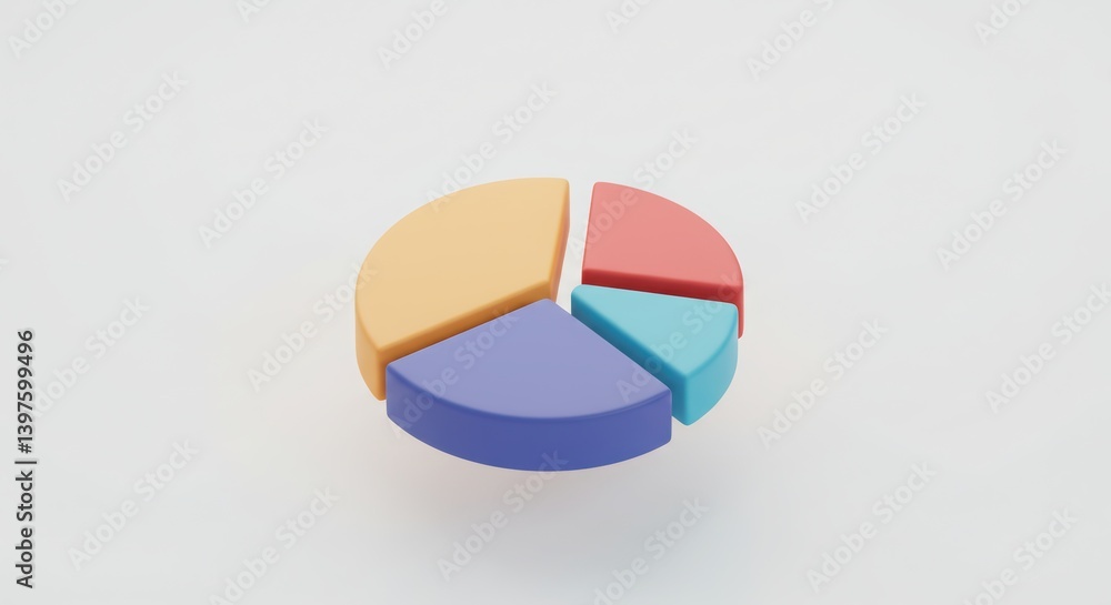 Obraz premium Colorful Pie Chart Showing Business Data Segmentation and Market Share