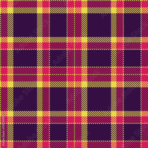 Elegant Autumn dull yellow & Dark cerise Seamless Tartan Textile Design