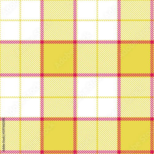 Vibrant dull yellow Seamless Tartan with Autumn white accents Textile Design